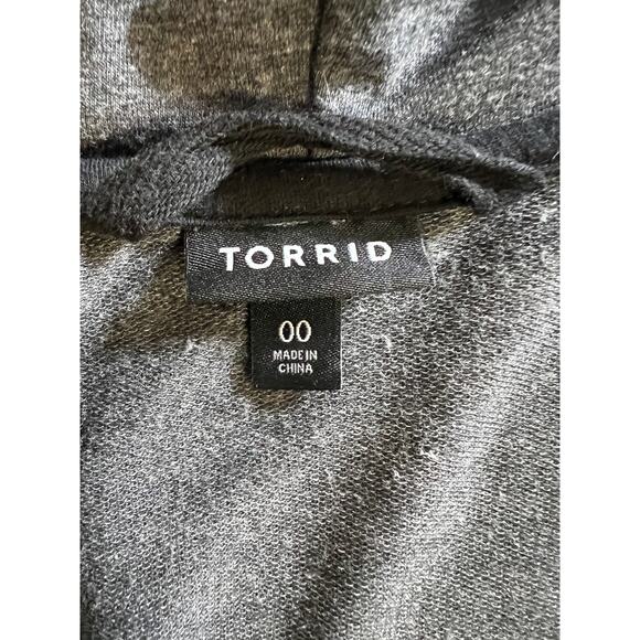 Torrid Medium / Large Cardigan Hoodie Sweatshirt Open Hooded Heather Gray (00) - Picture 12 of 13